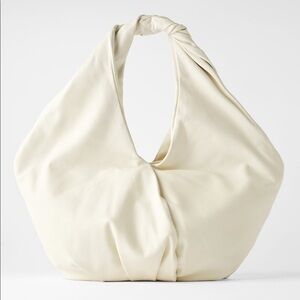 ZARA Soft Leather Oval Shopper Bag
